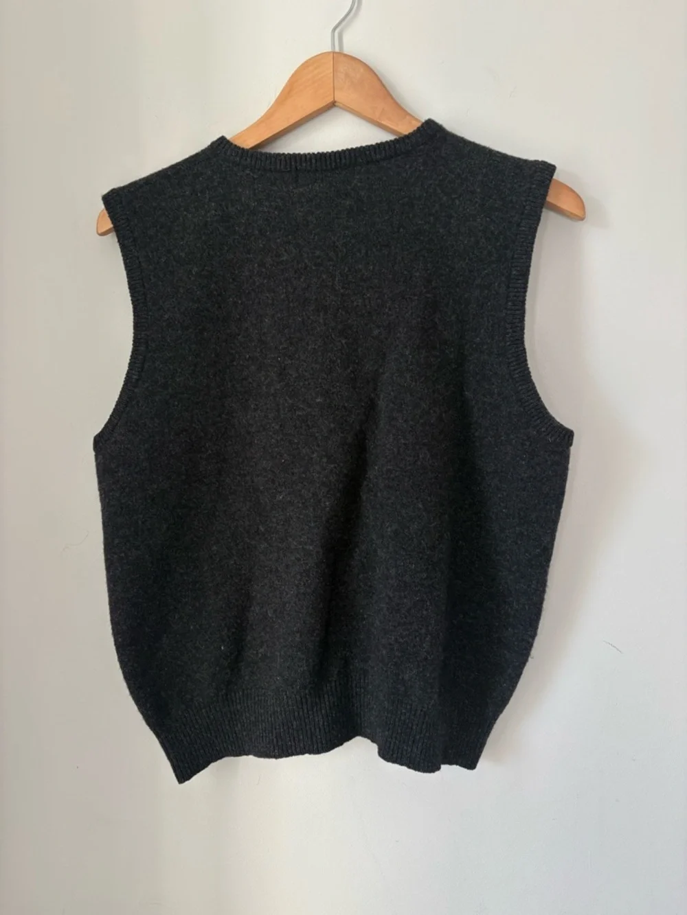Polo Ralph Lauren Lambswool Sweater Vest Gray Preppy V Neck Logo